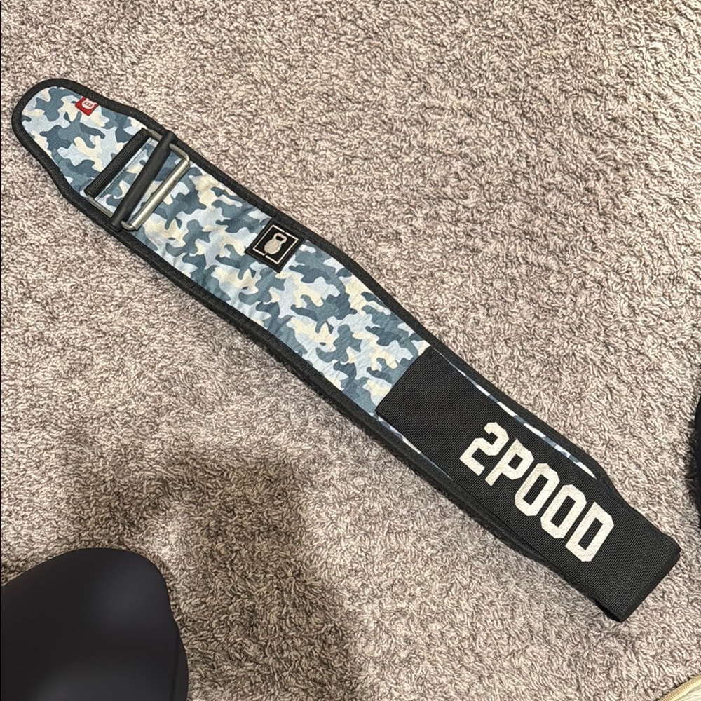 Black and Blue Camo Belt with Reinforced Edges